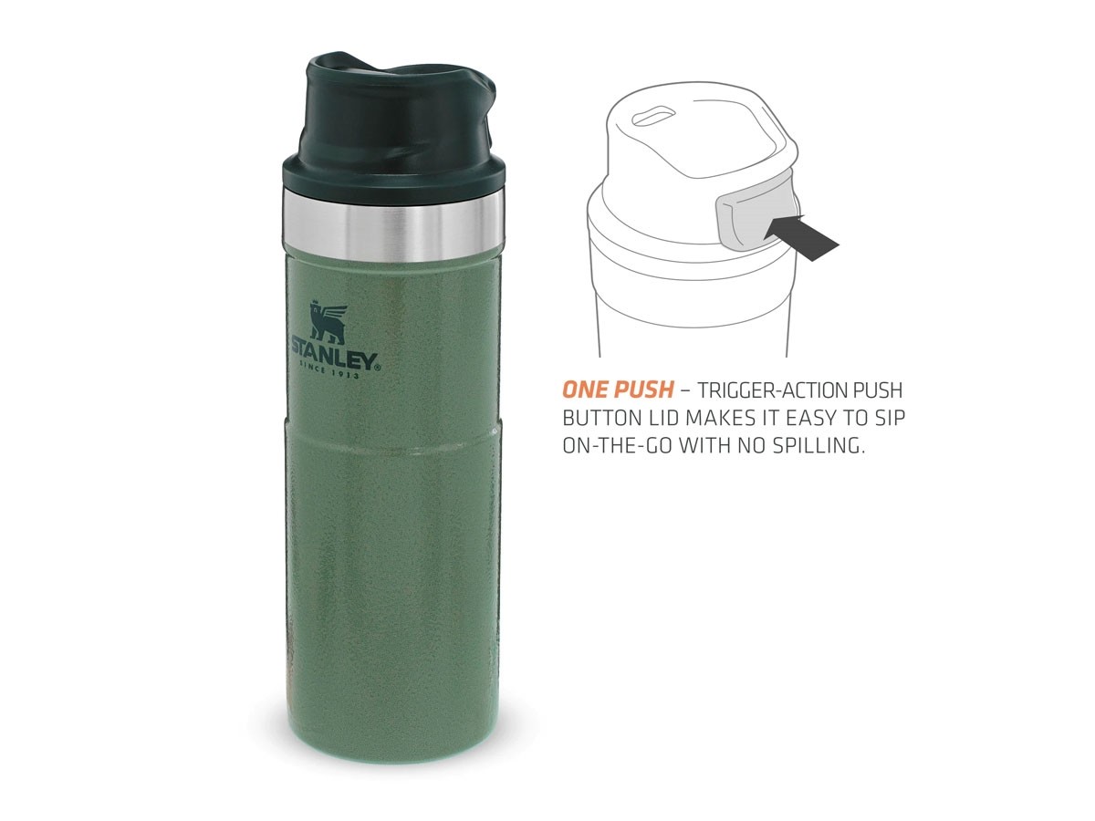 Stanley CLASSIC TRIGGER-ACTION TRAVEL MUG 16oz /470ml Hammertone Green - D  18