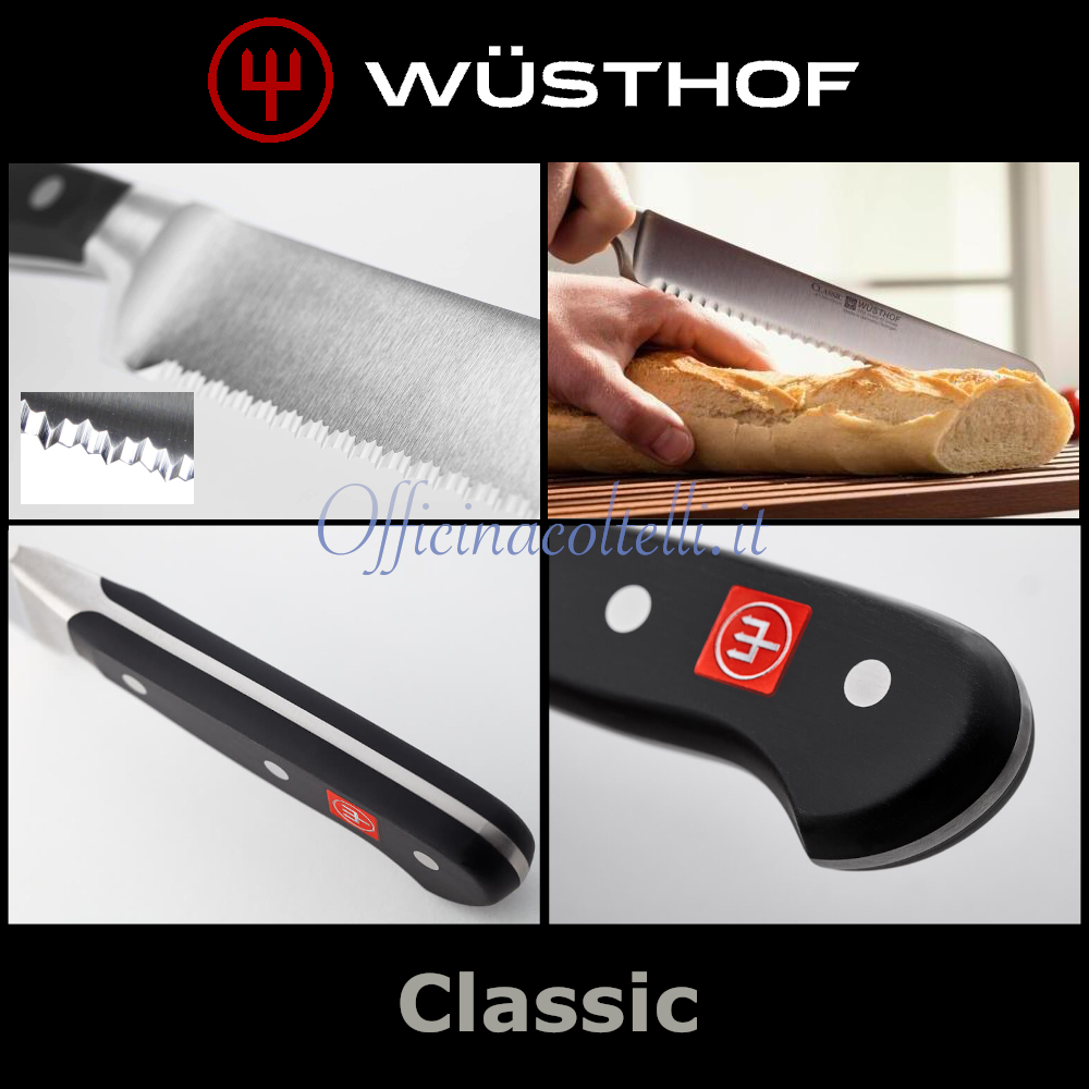 Particolari coltello per pane Wüsthof Classic lama da 23 cm