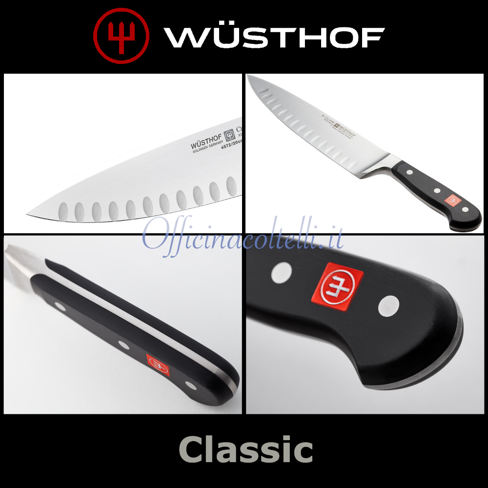Particolari coltello da Chef alveolato Wüsthof Classic